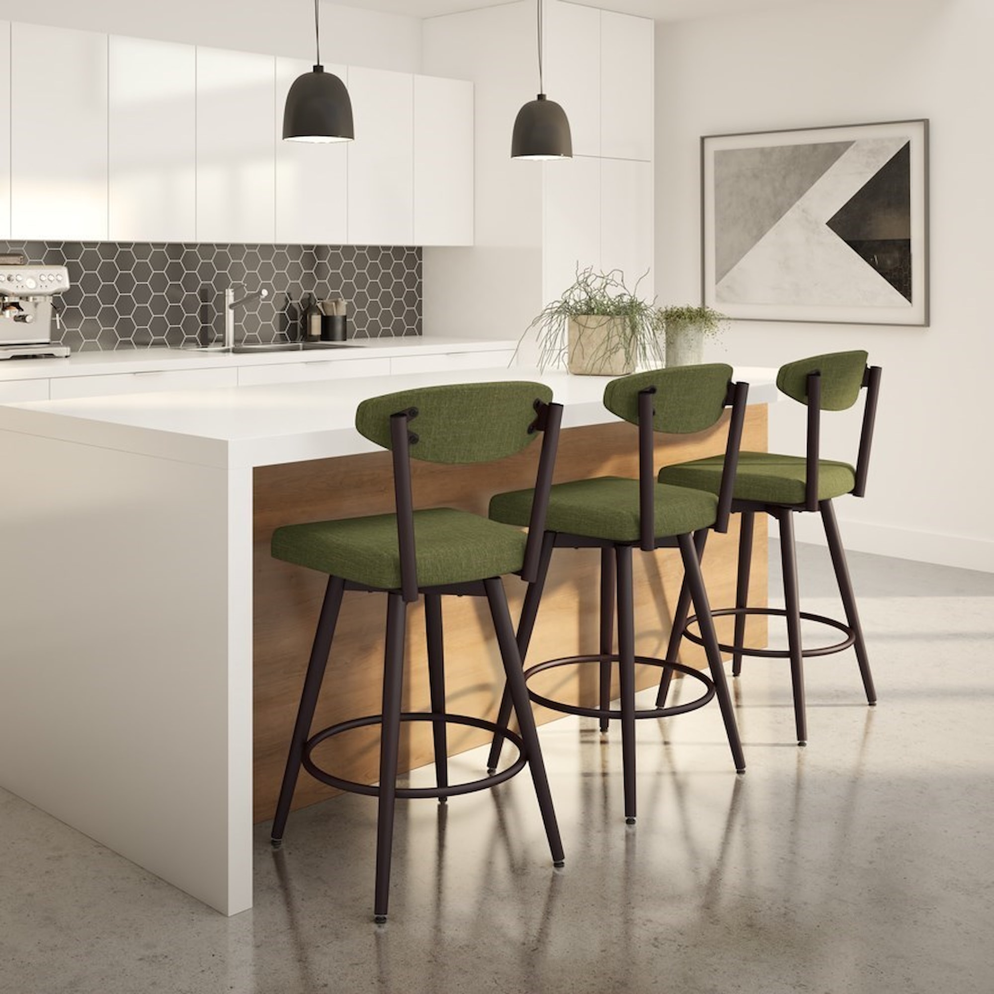 Amisco Nordic 4157026 Customizable 26" Wilbur Swivel Counter Stool